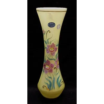 Váza Váza žlutá skleněná zlacená TF 72