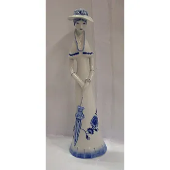Dáma s deštníkem porcelánová cibulák Dubí dekor Royal dux Duchcov 140