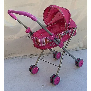 Kočárek pro panenku Kočárek pro panenku levný pruhovaný hluboký pro malé holčičky