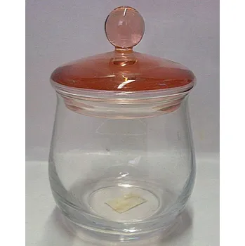 Cukřenka Cukřenka doza skleněná čírá s růžovým víkem