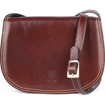 Kabelka Hnědá středně velká kožená crossbody kabelka no. 49