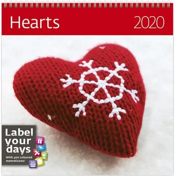 Kalendář Helma365 nástěnný kalendář se samolepkami Hearts 2020