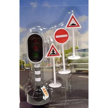 autodráha Semafor svítící plně funkční na baterie + 3 značky