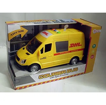 autíčko Auto přeprava zásilek DHL zvuková se světlem žlutá dodávka plastová na setrvačník