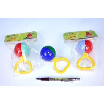 Hračka pro kojence Hrkačka chrastítko srdíčko koule plast 11cm od 0 měsíců