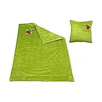 Dětská deka Sada do kočárku či postýlky deka a polštář Maková panenka Večerníček zelená