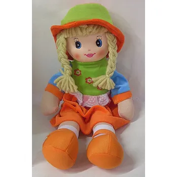 Panenka Panenka hadrová XXL maxi pestrá velká 50 cm s kloboučkem od 0 měs