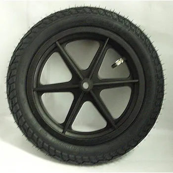 Kočárek Kolo černý střed plastový průběžné nafukovací na kočárek či jiný druh vozitka 12 1/2 palců