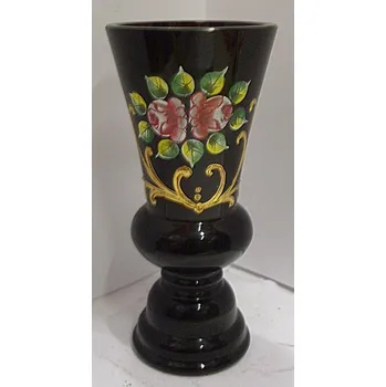 Váza Váza skleněná malovaná tmavě rudá TF 203