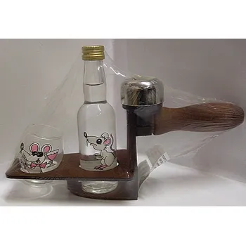 Zdenické nářadí Zednická lžíce malá se zvonkem panákem kde je obrazek opile myšky a lahvinkou slivovice