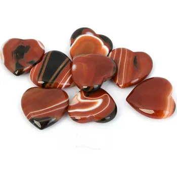 Přírodní kámen Karneol + achát srdce do dlaně 40mm
