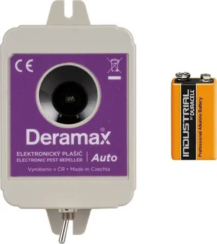 Odpuzovač zvířat Deramax Auto ultrazvukový plašič kun a hlodavců + baterie