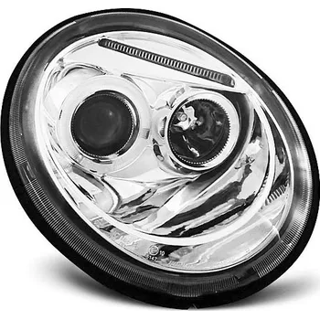 Přední světlomet Junyan Přední světla angel eyes VW New Beetle chromové