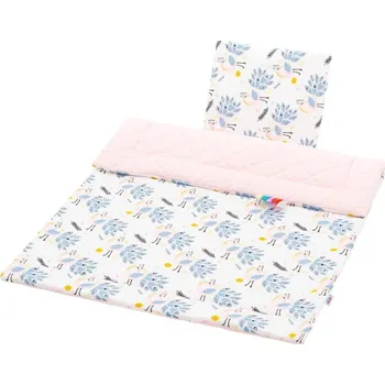 Zavinovačka NEW BABY Oboustranný Set z Velvet do kočárku New Baby Pávi růžoví
