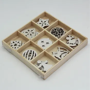 Vánoční dekorace Přízdoby vánoce dřevo 3cm/27ks natural (HAG-221636)