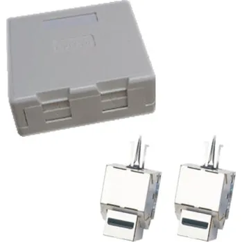 Elektrická zásuvka DATACOM Dvojzásuvka CAT5E STP 2xRJ45 na omítku protiprach. 2338