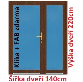 Vchodové dveře Dvoukřídlé vchodové dveře plastové Soft 3/3 sklo 140x220 cm - Akce!