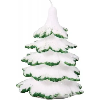 Svíčka Svíčka Vánoční Stromek - bílo-zelený