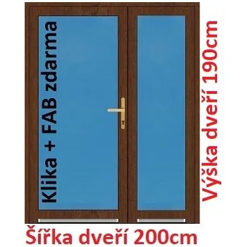 Vchodové dveře Dvoukřídlé vchodové dveře plastové Soft 3/3 sklo 200x190 cm - Akce!