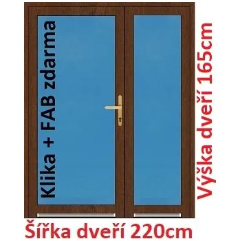 Vchodové dveře Dvoukřídlé vchodové dveře plastové Soft 3/3 sklo 220x165 cm - Akce!