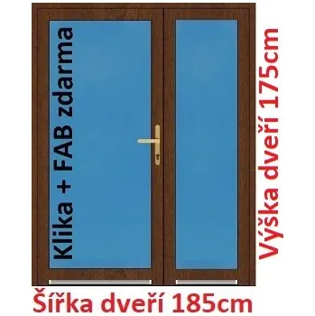 Vchodové dveře Dvoukřídlé vchodové dveře plastové Soft 3/3 sklo 185x175 cm - Akce!