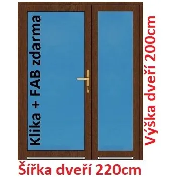 Vchodové dveře Dvoukřídlé vchodové dveře plastové Soft 3/3 sklo 220x200 cm - Akce!