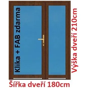 Vchodové dveře Dvoukřídlé vchodové dveře plastové Soft 3/3 sklo 180x210 cm - Akce!