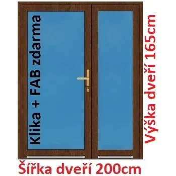 Vchodové dveře Dvoukřídlé vchodové dveře plastové Soft 3/3 sklo 200x165 cm - Akce!