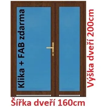 Vchodové dveře Dvoukřídlé vchodové dveře plastové Soft 3/3 sklo 160x200 cm - Akce!