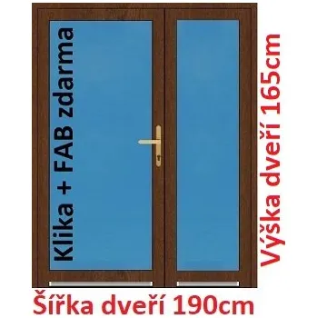 Vchodové dveře Dvoukřídlé vchodové dveře plastové Soft 3/3 sklo 190x165 cm - Akce!