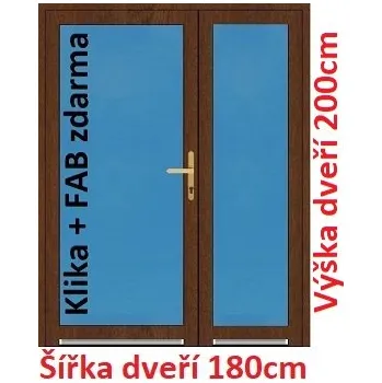 Vchodové dveře Dvoukřídlé vchodové dveře plastové Soft 3/3 sklo 180x200 cm - Akce!