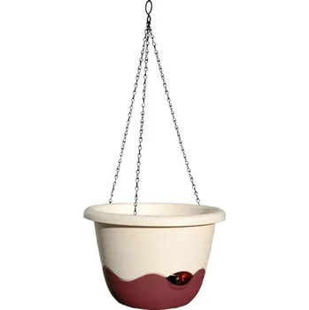 Květináč Mareta - slonová kost světlá + vínová 25cm