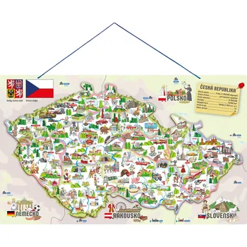 Woody Magnetická mapa ČR s obrázky 3v1
