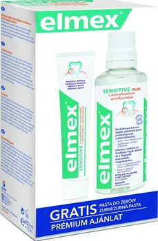 Ústní voda Elmex Sensitive Plus kosmetická sada I. 400 ml + 75 ml