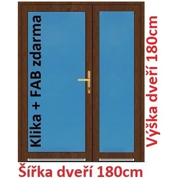 Vchodové dveře Dvoukřídlé vchodové dveře plastové Soft 3/3 sklo 180x180 cm - Akce!