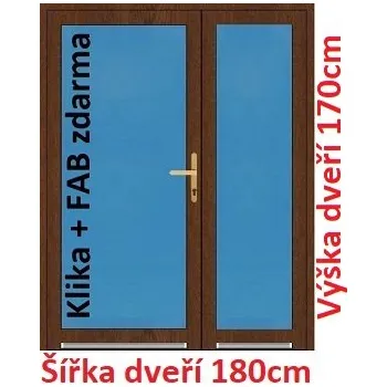 Vchodové dveře Dvoukřídlé vchodové dveře plastové Soft 3/3 sklo 180x170 cm - Akce!