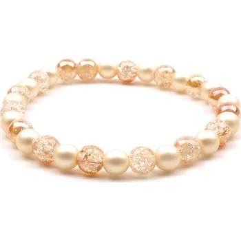 Náramek Moni - dámský náramek křišťál praskaný sunset perly krémové