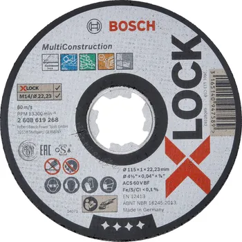Řezný kotouč Bosch příslušenství professional Ploché řezné kotouče Multi Material systému X-LOCK, 115×1×22,23 2608619268