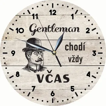 Hodiny Bohemia Gifts Dřevěné hodiny 24 cm - Gentleman