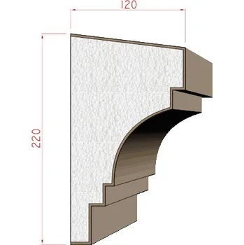 Stavební profil Dekora-Stuck Průběžná římsa 220x120mm 315130