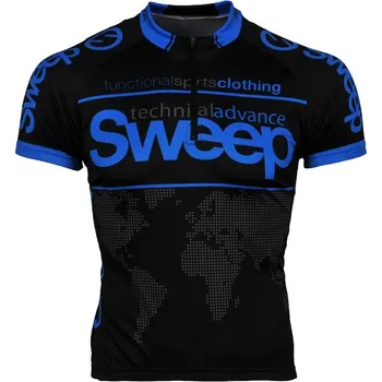 Cyklistické oblečení Dětský cyklistický dres D014 - černá / modrá