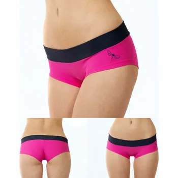 Kalhotky Dámské kalhotky HOT PANTS - růžová / šedá