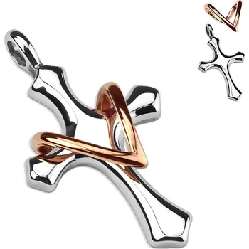 Přívěsek Šperky4U Ocelový přívěšek - kříž - OPP1737