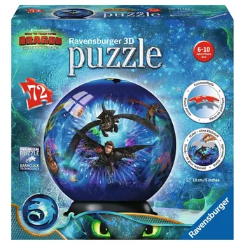 3D puzzle Ravensburger Puzzleball Jak vycvičit draka III 72 dílků