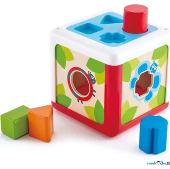 Dřevěná hračka Vhazovačka - Krychle prostrkávadlo Broučci (Hape)