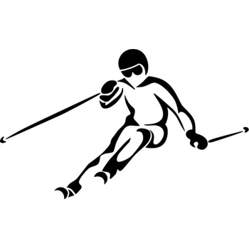 Samolepicí dekorace na vozidlo Samolepka lyžař v helmě na auto a motorku, tuning nálepka (1900)