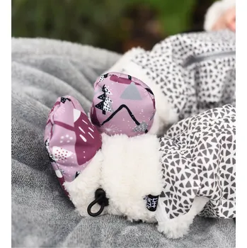 fialové softshellové bačkorky se zimním vzorem