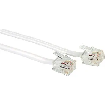 Síťový kabel DANAPO Telefonní kabel - 4linka bílá, černá, červená MJ=1m RJ11 Varianta: Konektor RJ11