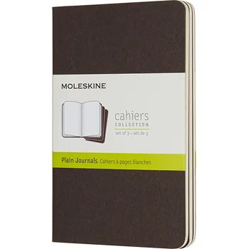 Zápisník Moleskine sešity čisté hnědé S 3 ks