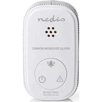 Detektor CO Detektor Oxidu Uhlenatého | Napájení z baterie | Životnost baterie Až: 10 Rok | S tlačítkem pauzy | S testovacím tlačítkem | 85 Nedis